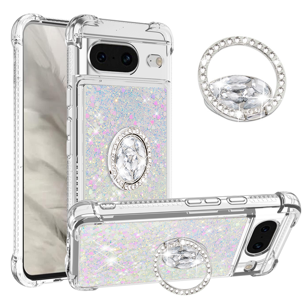 YB Quicksand Series-7 Für Google Pixel 8 Fließende Flüssigkeitslöser-hülle Ring-kickstand Tpu-telefonabdeckung - Laser / Herzen, Google Pixel 8
YB Quicksand Series-7 Für Google Pixel 8 Fließende Flüssigkeitslöser-hülle Ring-kickstand Tpu-telefonabdeckung - Laser / Herzen, Google Pixel 8