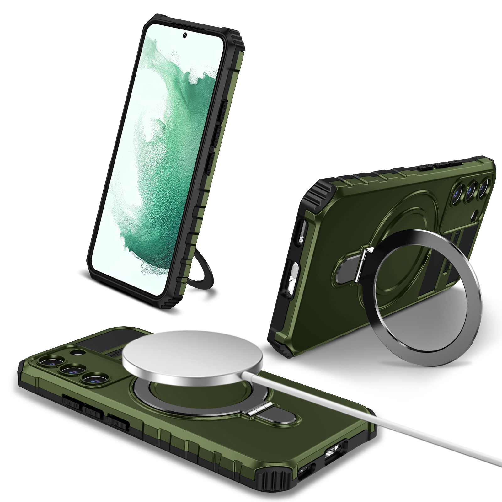 Für Samsung Galaxy S22+ 5G Magnetic Phone Case Kickstand Pc+ Tpu Anti-scratch-abdeckung - Grün, Galaxy S22+ 5G
Für Samsung Galaxy S22+ 5G Magnetic Phone Case Kickstand Pc+ Tpu Anti-scratch-abdeckung - Grün, Galaxy S22+ 5G