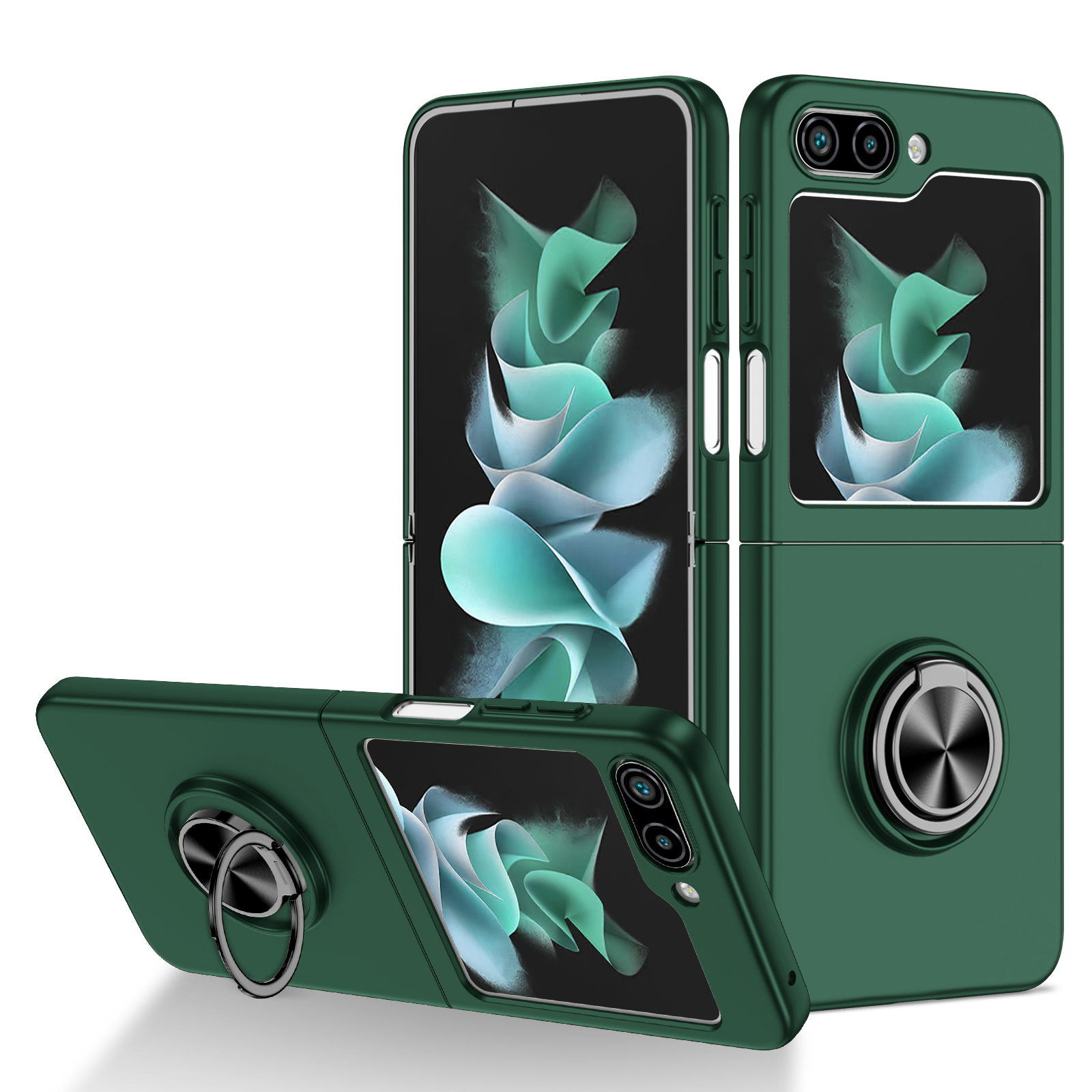 Für Samsung Galaxy Z Flip5 5G Hard PC Phone Hülle Ring Kickstand Deckhilfe Magnetischer Autokonto - Schwarzgrün, Galaxy Z Flip5 5G
Für Samsung Galaxy Z Flip5 5G Hard PC Phone Hülle Ring Kickstand Deckhilfe Magnetischer Autokonto - Schwarzgrün, Galaxy Z Flip5 5G