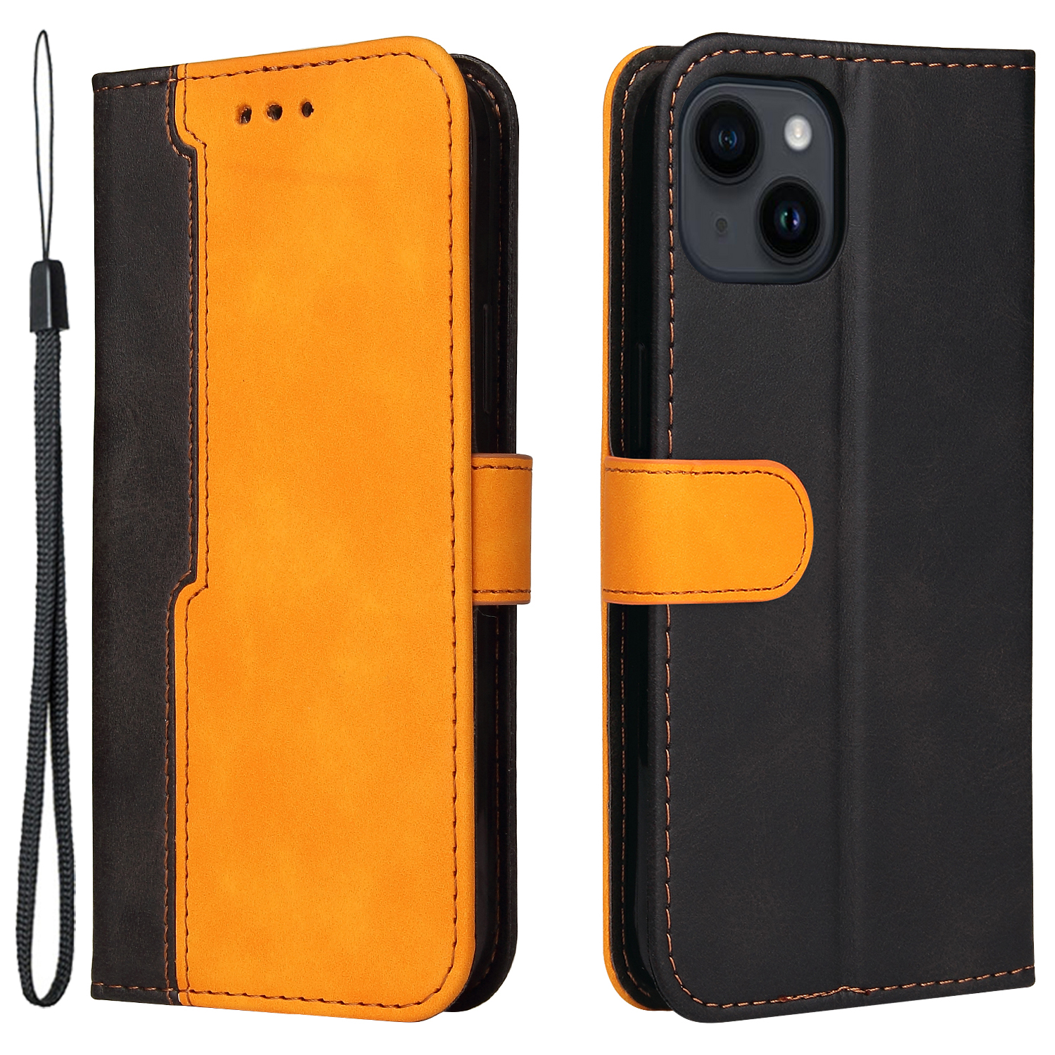 Telefon Brieftaschenabdeckung Für Iphone 15 Business Style PU Leder Dual-color-spleißen Flip Ständer Anti-drop-hülle - Orange, iPhone 15
Telefon Brieftaschenabdeckung Für Iphone 15 Business Style PU Leder Dual-color-spleißen Flip Ständer Anti-drop-hülle - Orange, iPhone 15