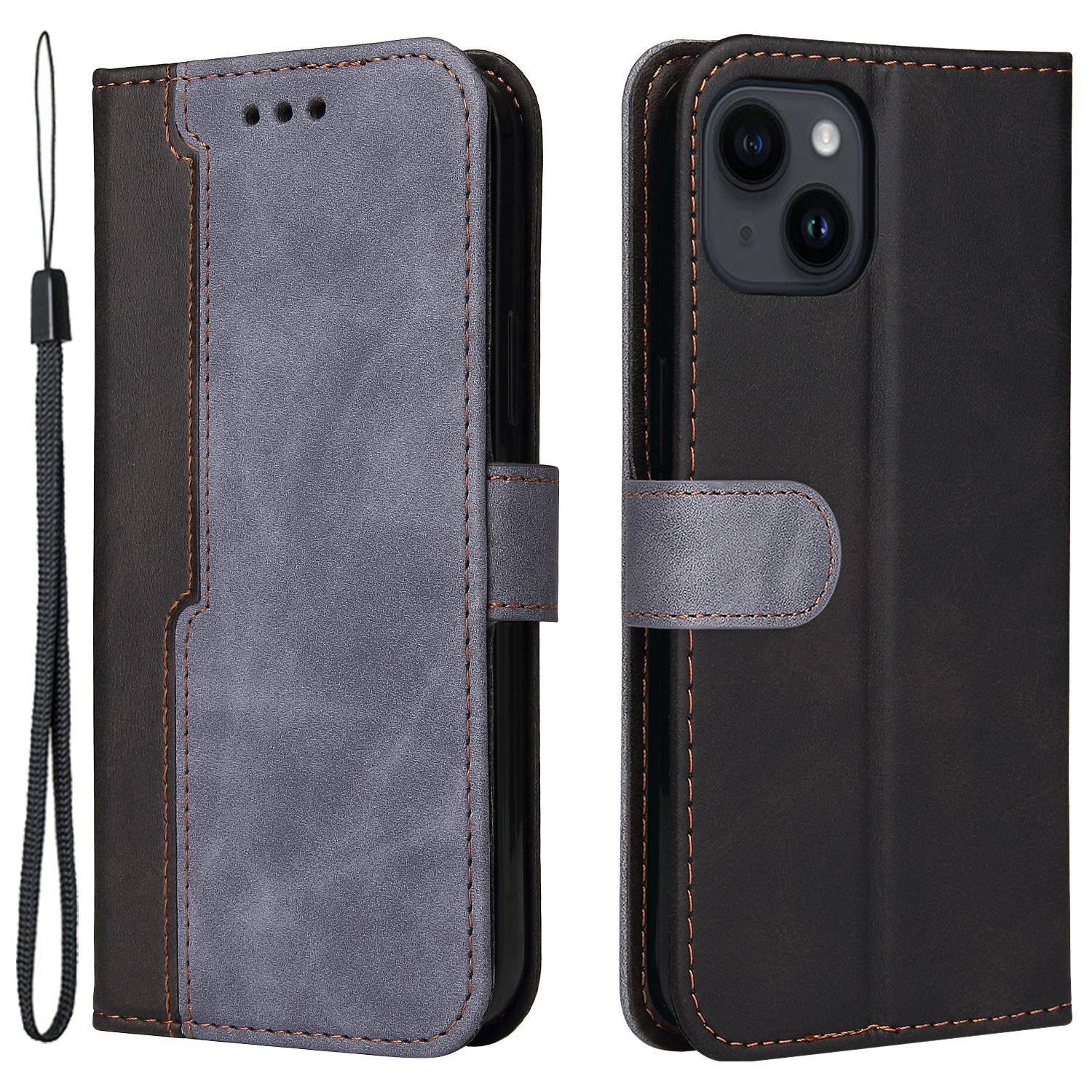 Telefon Brieftaschenabdeckung Für Iphone 15 Business Style PU Leder Dual-color-spleißen Flip Ständer Anti-drop-hülle - Grau, iPhone 15
Telefon Brieftaschenabdeckung Für Iphone 15 Business Style PU Leder Dual-color-spleißen Flip Ständer Anti-drop-hülle - Grau, iPhone 15