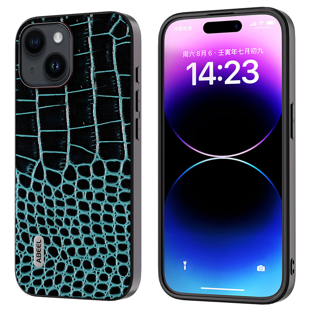 Abeel Für Iphone 15 Anti-fall-telefonhülle Crocodile Textur Echtes Kuhleder+pc+tpu-abdeckung - Blau, iPhone 15
Abeel Für Iphone 15 Anti-fall-telefonhülle Crocodile Textur Echtes Kuhleder+pc+tpu-abdeckung - Blau, iPhone 15