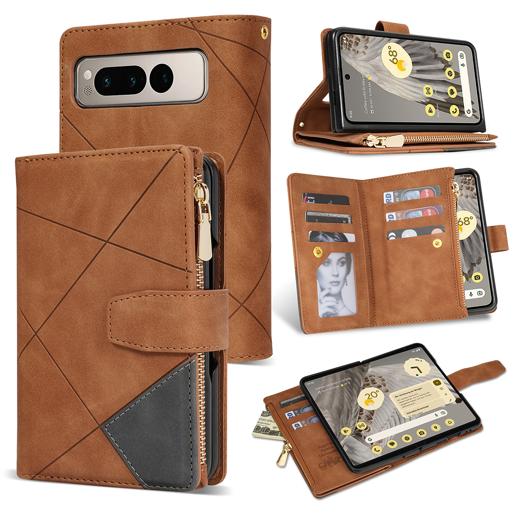 Für Google Pixel Fold Leder Flip Phone Hülle Reißverschluss Pocket Ständer Geprägte Brieftaschenabdeckungen - Braun, Google Pixel Fold
Für Google Pixel Fold Leder Flip Phone Hülle Reißverschluss Pocket Ständer Geprägte Brieftaschenabdeckungen - Braun, Google Pixel Fold