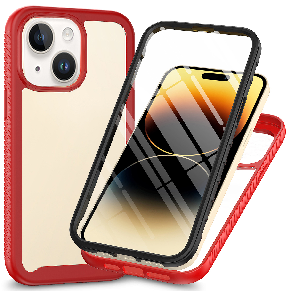 Für Iphone 15 Full Protection Phone Case 3-in-1 Anti-drop-tpu+pc-abdeckung Mit Pet-bildschirmschutz - Rot, iPhone 15
Für Iphone 15 Full Protection Phone Case 3-in-1 Anti-drop-tpu+pc-abdeckung Mit Pet-bildschirmschutz - Rot, iPhone 15