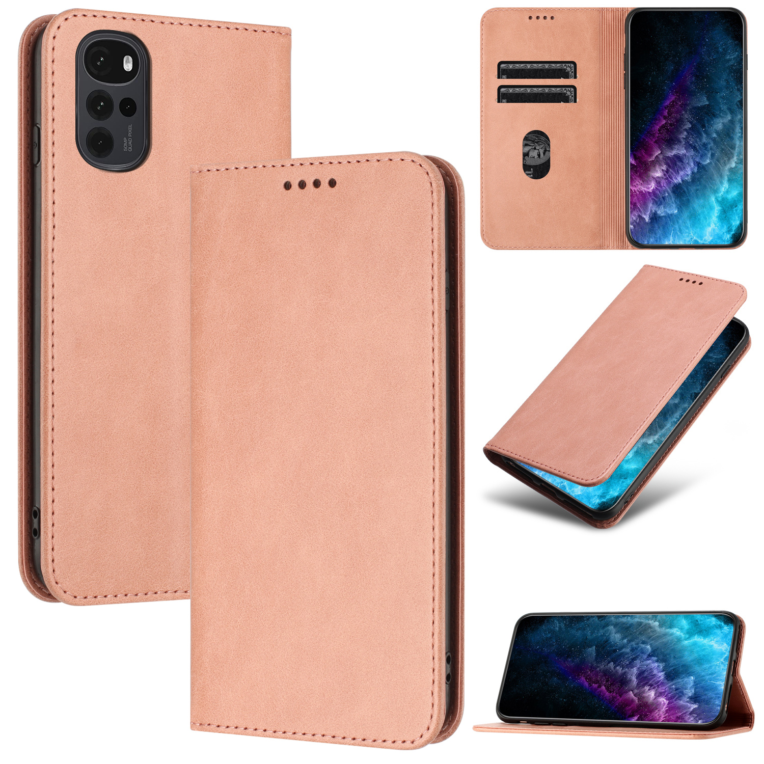 PU Leder RFID -blockierungshülle Für Motorola Moto G22 / E32s 4g, Standkartenhalter -telefonabdeckung - Rosa, Motorola Moto G22
PU Leder RFID -blockierungshülle Für Motorola Moto G22 / E32s 4g, Standkartenhalter -telefonabdeckung - Rosa, Motorola Moto G22