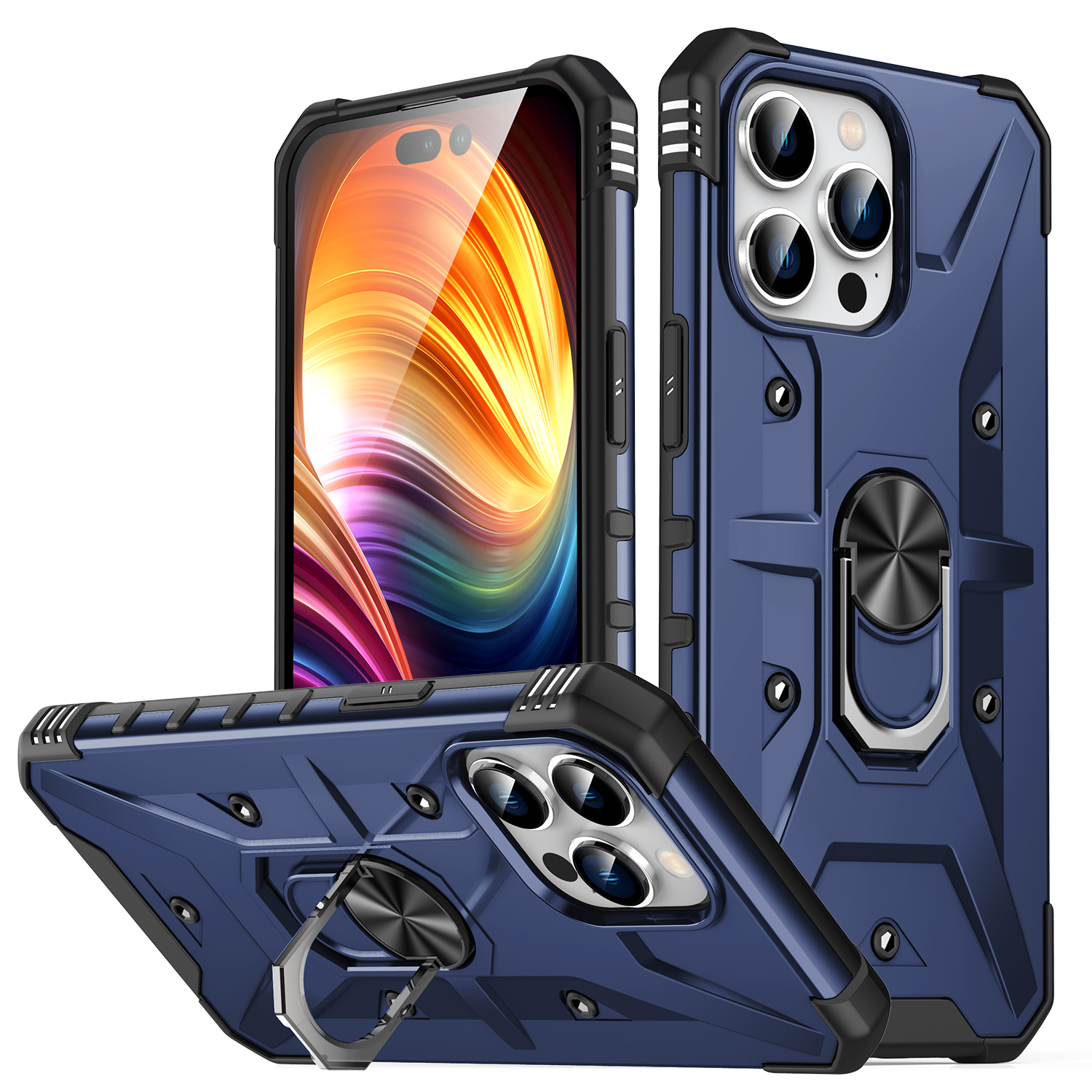 Für Iphone 15 Pro PC+ TPU -telefonhülle Rotationsringhalter Kickstand Cover Cover - Blau, iPhone 15 Pro
Für Iphone 15 Pro PC+ TPU -telefonhülle Rotationsringhalter Kickstand Cover Cover - Blau, iPhone 15 Pro