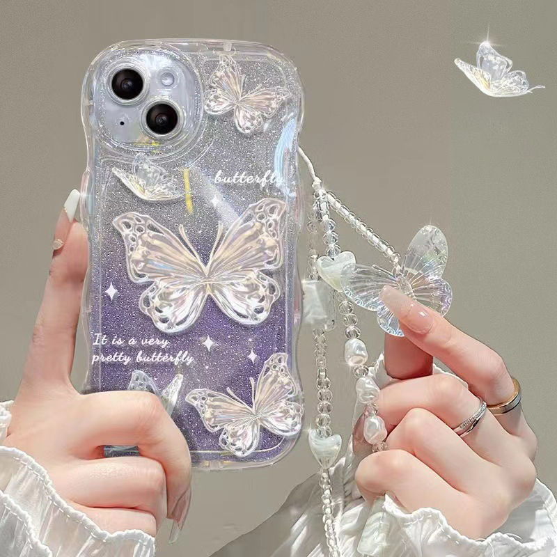 Für Das Iphone 14 Plus Wave Frame Form TPU Phone Hülle Schmetterlingsmuster -gradient Bling Glitter Cover Mit Kette - Lila, iPhone 14 Plus
Für Das Iphone 14 Plus Wave Frame Form TPU Phone Hülle Schmetterlingsmuster -gradient Bling Glitter Cover Mit Kette - Lila, iPhone 14 Plus