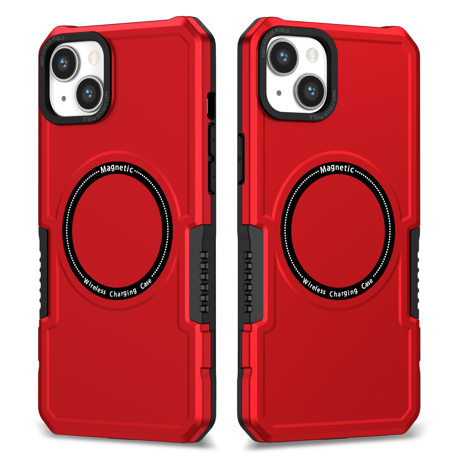 Für Iphone 15 Magnetic Phone Case Kompatibel Mit Magsafe PC+TPU Anti-fall-schutzschutzabdeckung - Rot, iPhone 15 
Für Iphone 15 Magnetic Phone Case Kompatibel Mit Magsafe PC+TPU Anti-fall-schutzschutzabdeckung - Rot, iPhone 15