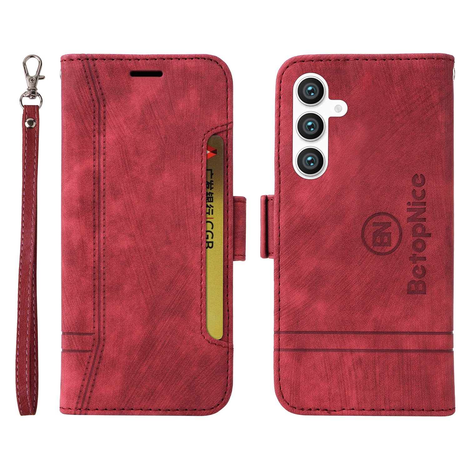 Betopnice 001 Für Samsung Galaxy S23 fe TPU + PU Leder -telefonhülle Stoßdämpfer Ständer Brieftaschenabdeckung - Rot, Galaxy S23 FE
Betopnice 001 Für Samsung Galaxy S23 fe TPU + PU Leder -telefonhülle Stoßdämpfer Ständer Brieftaschenabdeckung - Rot, Galaxy S23 FE
