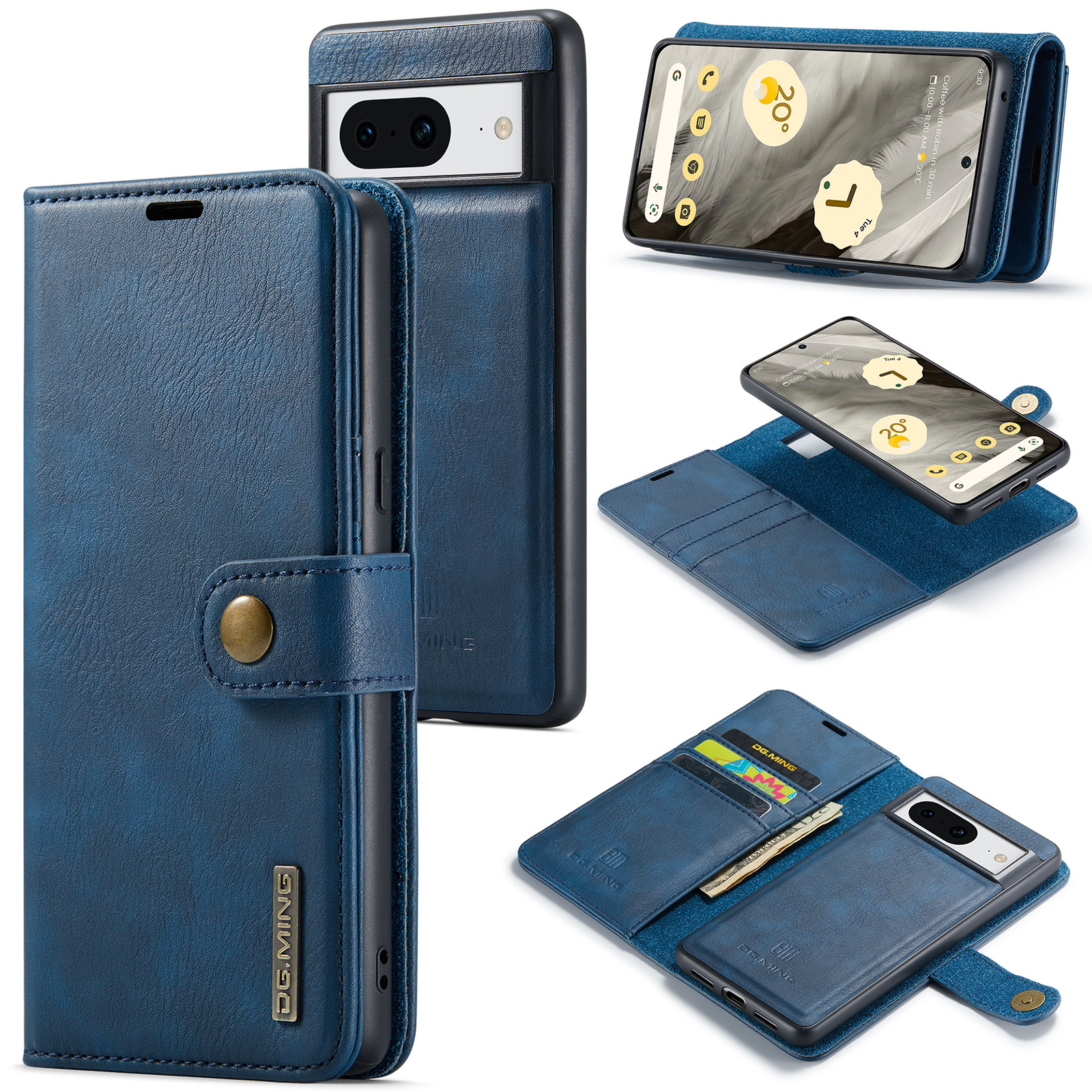 Dg. Ming Für Google Pixel 8 Abnehmbarer Magnethülle Fall Drop Proof Split Leder Brieftasche Cover - Blau, Google Pixel 8
Dg. Ming Für Google Pixel 8 Abnehmbarer Magnethülle Fall Drop Proof Split Leder Brieftasche Cover - Blau, Google Pixel 8