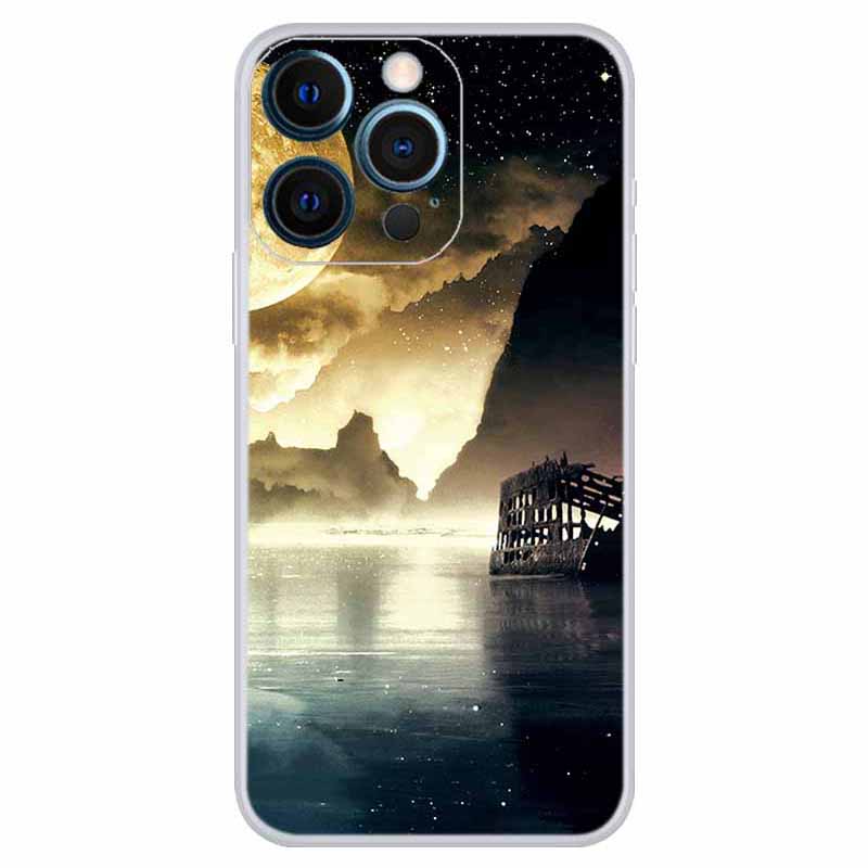 Für Iphone 15 Pro Soft TPU Back Cover Gedrucktes Muster Design Telefonhülle - Mondlicht Lakeside, iPhone 15 Pro 
Für Iphone 15 Pro Soft TPU Back Cover Gedrucktes Muster Design Telefonhülle - Mondlicht Lakeside, iPhone 15 Pro