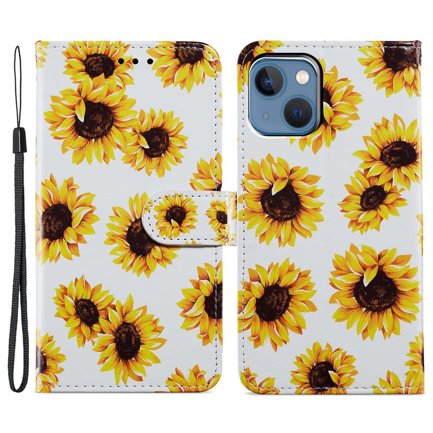 Für Iphone 15 PU Leder Flip Cover Wallet Ständer Muster Druckphase Mit Riemen - Sonnenblume, iPhone 15
Für Iphone 15 PU Leder Flip Cover Wallet Ständer Muster Druckphase Mit Riemen - Sonnenblume, iPhone 15