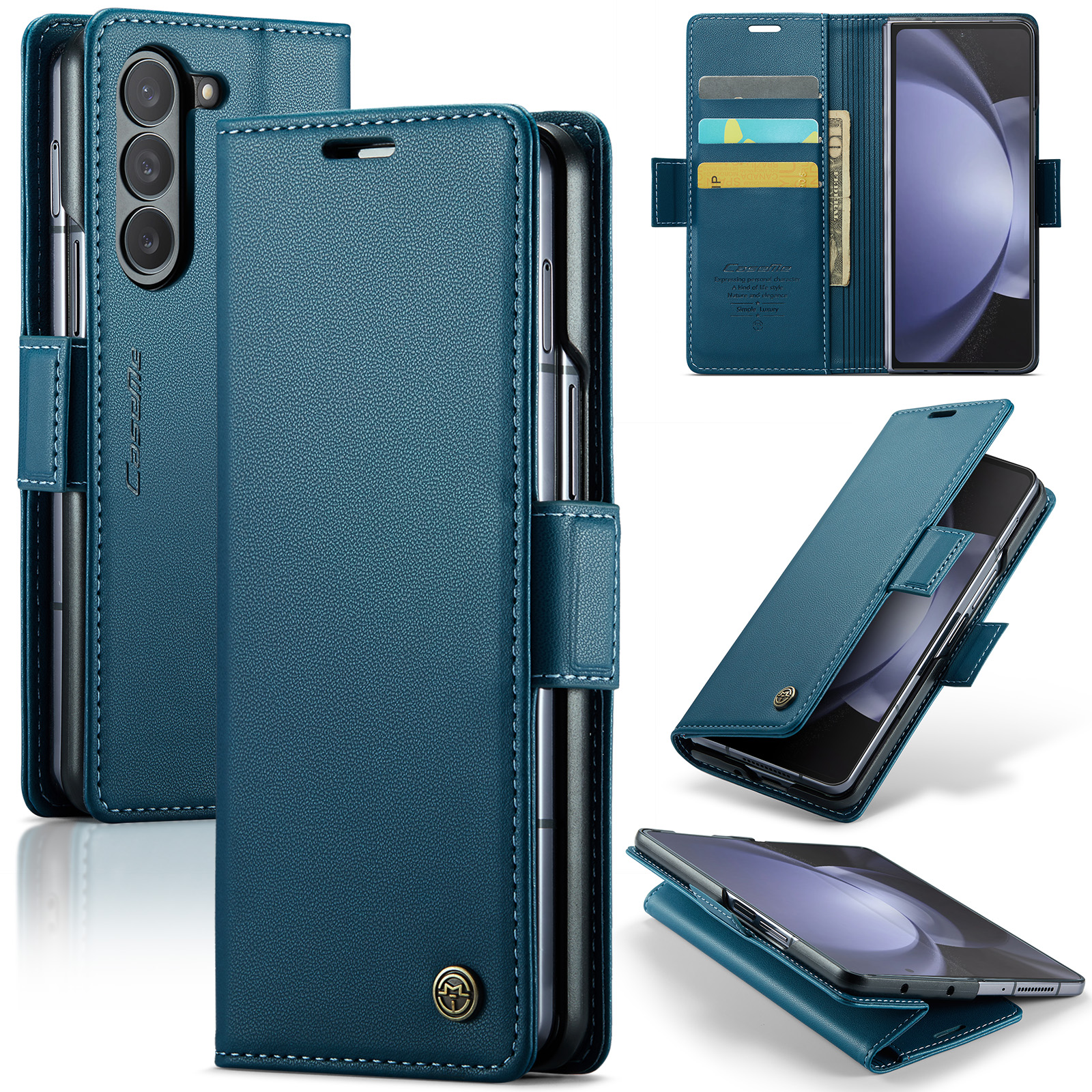 Caseme 023 -serie Für Samsung Galaxy Z Fold5 5G RFID Blocking Wallet Leder Hülle Telefonständer Cover - Blau, Galaxy Z Fold5 5G
Caseme 023 -serie Für Samsung Galaxy Z Fold5 5G RFID Blocking Wallet Leder Hülle Telefonständer Cover - Blau, Galaxy Z Fold5 5G