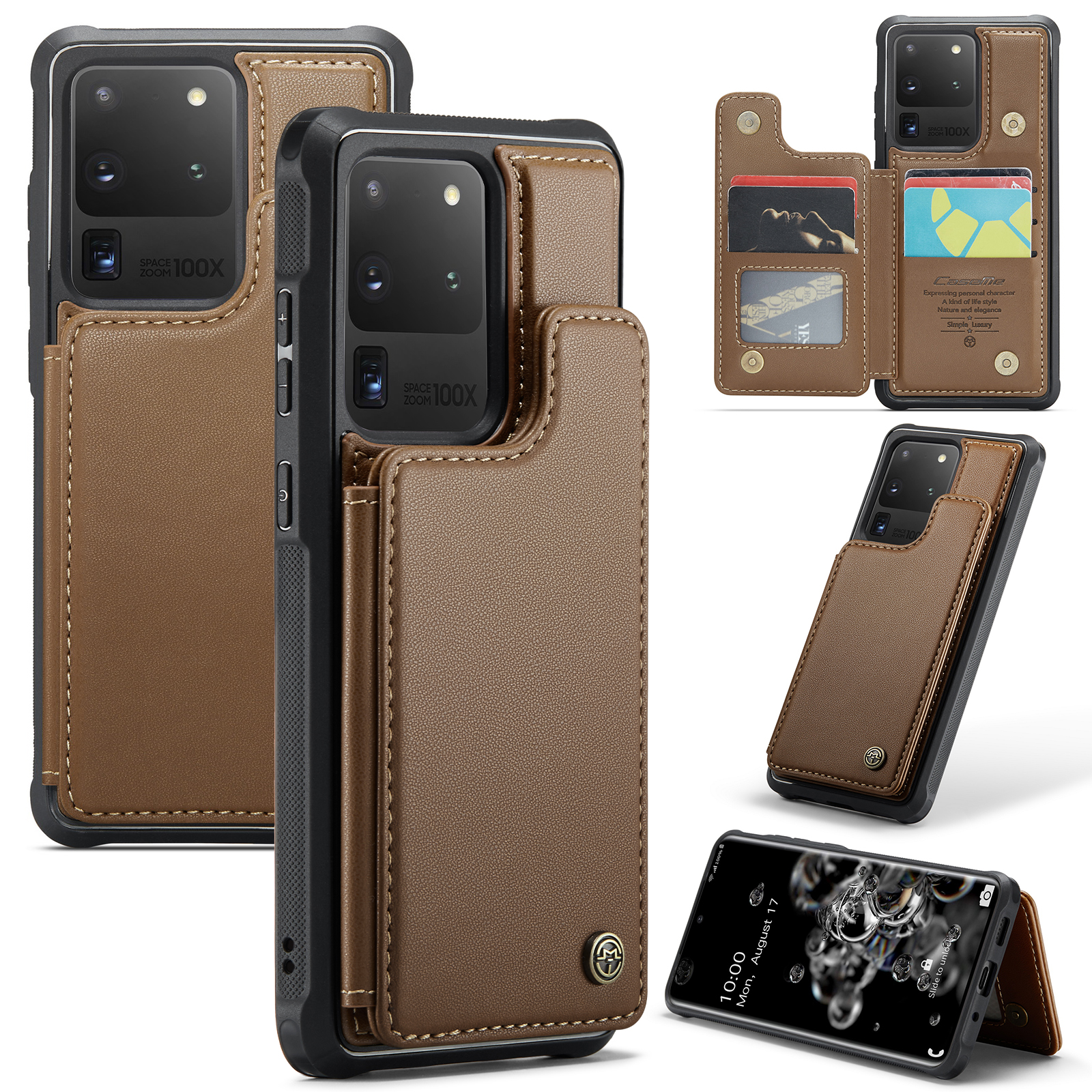 Caseme C22 -serie Für Samsung Galaxy S20 Ultra RFID -blockierungskartenhalter Hülle PU+TPU Kickstand Telefonabdeckung - Braun, Galaxy S20 Ultra
Caseme C22 -serie Für Samsung Galaxy S20 Ultra RFID -blockierungskartenhalter Hülle PU+TPU Kickstand Telefonabdeckung - Braun, Galaxy S20 Ultra