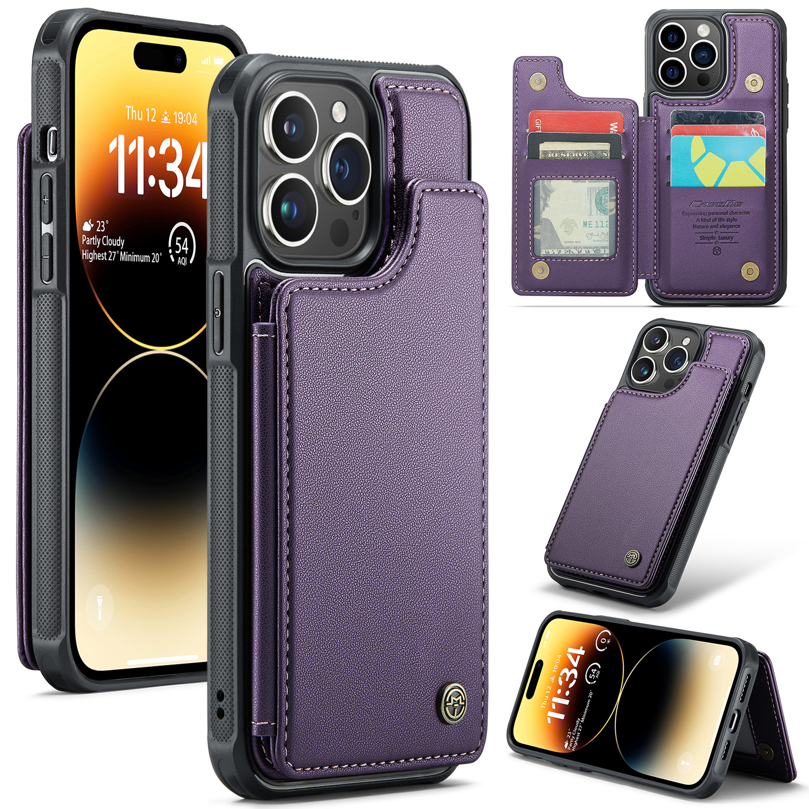 Caseme C22 -serie PU+TPU Kickstand -hülle Für Telefon 14 Pro Max RFID Blocking Card Halter Telefonabdeckung - Lila, iPhone 14 Pro Max
Caseme C22 -serie PU+TPU Kickstand -hülle Für Telefon 14 Pro Max RFID Blocking Card Halter Telefonabdeckung - Lila, iPhone 14 Pro Max