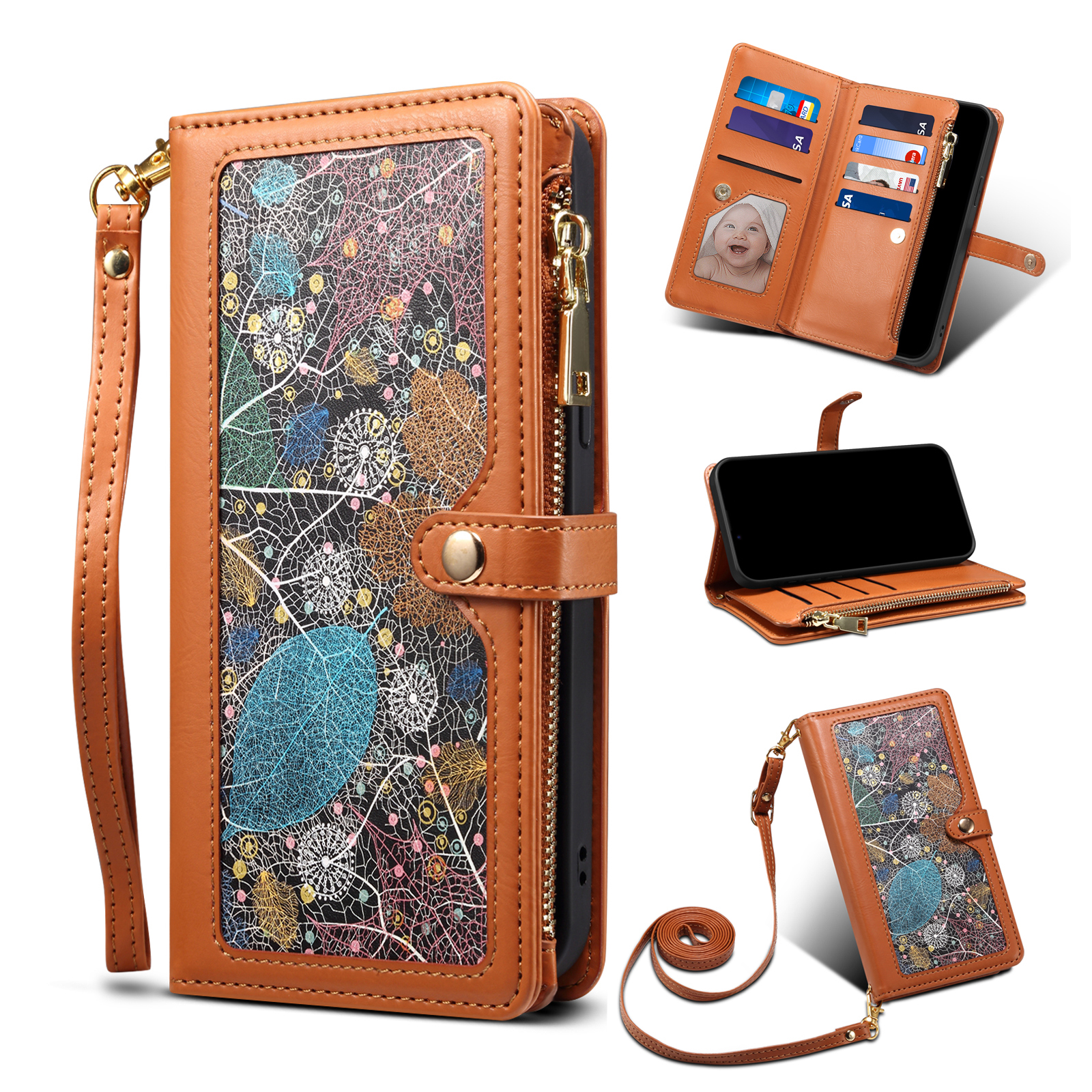 Eseble Galaxy -serie RFID Blocking Wallet Hülle Für Iphone 15 Pro, PU Lederständer Reißverschluss Pocket Phone Cover - Braun, iPhone 15 Pro
Eseble Galaxy -serie RFID Blocking Wallet Hülle Für Iphone 15 Pro, PU Lederständer Reißverschluss Pocket Phone Cover - Braun, iPhone 15 Pro