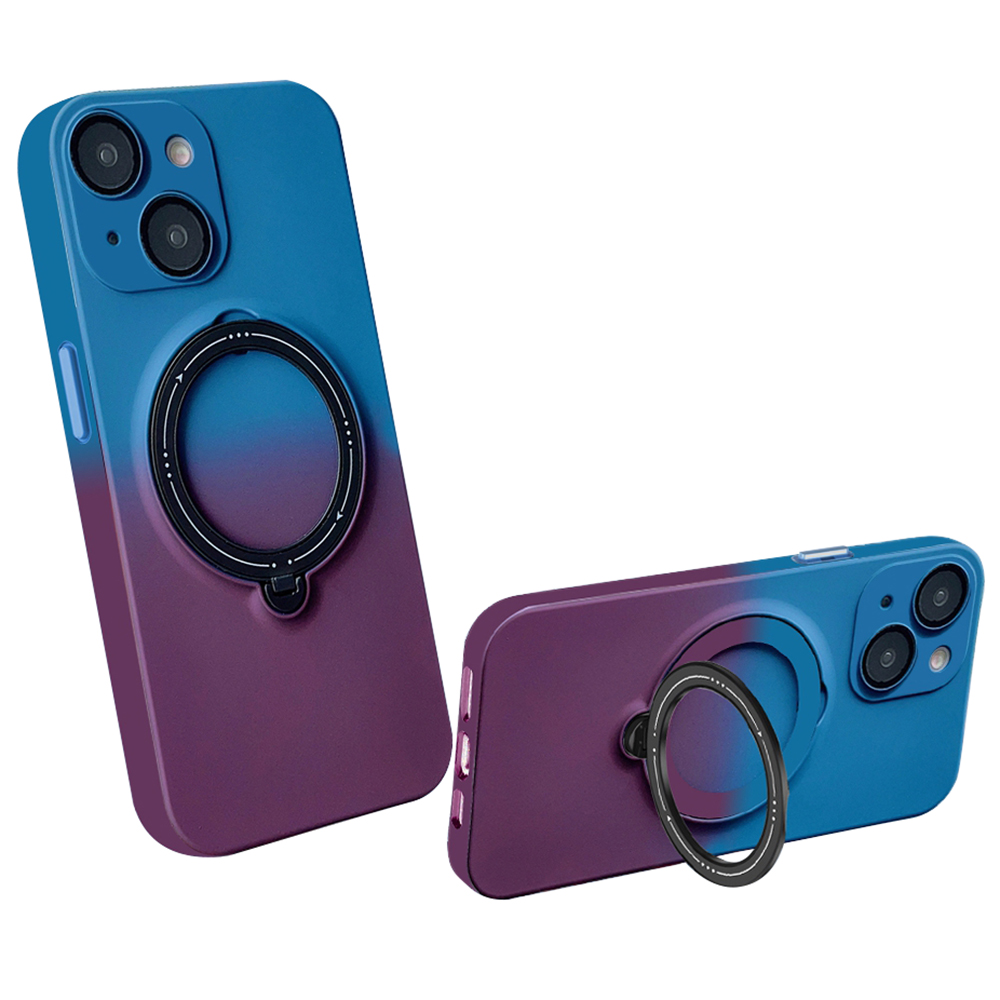 Für Das Iphone 13 Soft TPU Phone Hülle Magnetic Rotating Kickstand Gradientenabdeckung Mit Objektivschutz - Blau + Lila, iPhone 13
Für Das Iphone 13 Soft TPU Phone Hülle Magnetic Rotating Kickstand Gradientenabdeckung Mit Objektivschutz - Blau + Lila, iPhone 13