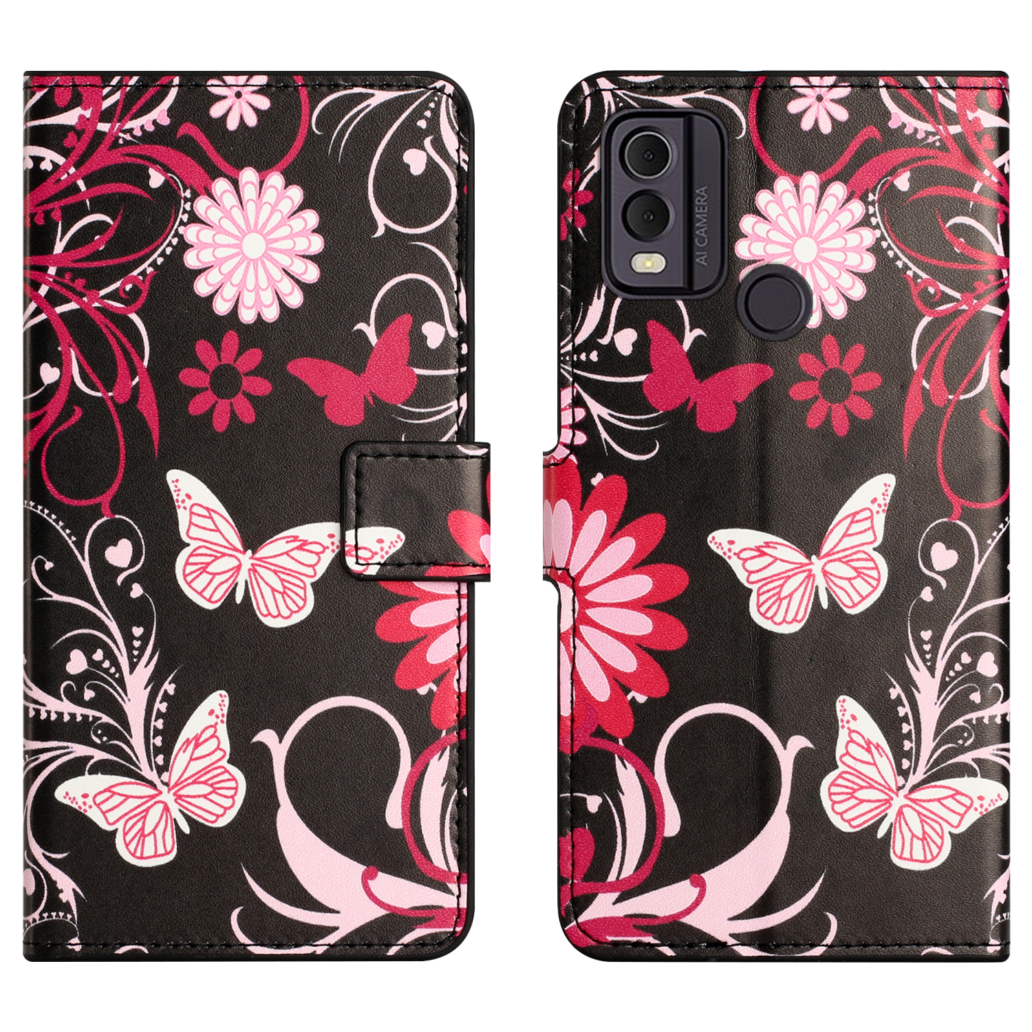 PU Leder Telefonhülle Für Nokia C32 / C22, Musterdruck Brieftaschenständer Telefonabdeckung - Schwarz / Schmetterlinge, Nokia C32
PU Leder Telefonhülle Für Nokia C32 / C22, Musterdruck Brieftaschenständer Telefonabdeckung - Schwarz / Schmetterlinge, Nokia C32