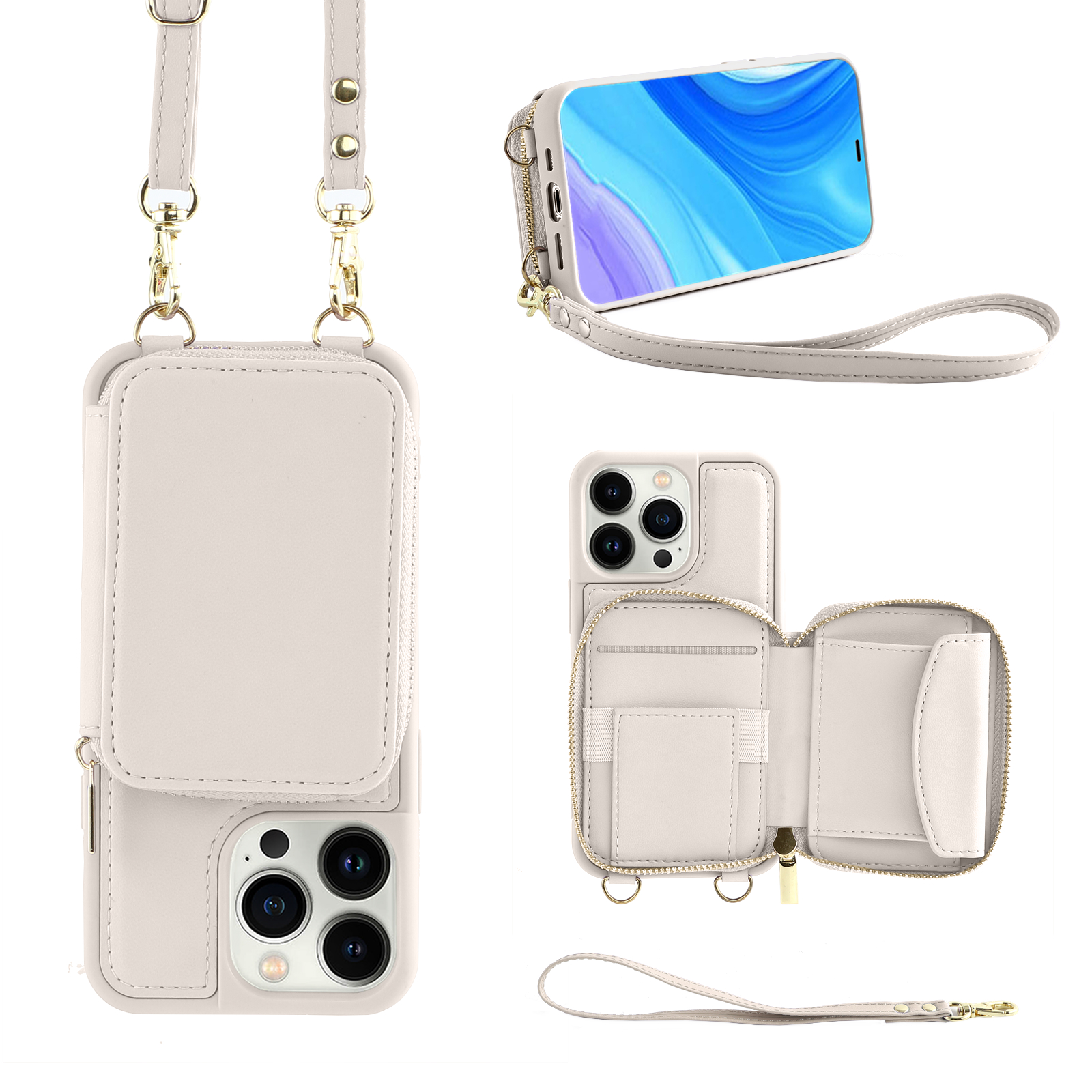 Für Iphone 12 / 12 Pro Reißverschluss Brieftasche Telefon Kickstand Hülle RFID Blockierende TPU -abdeckung Lederbeschichtet - Weiss, iPhone 12
Für Iphone 12 / 12 Pro Reißverschluss Brieftasche Telefon Kickstand Hülle RFID Blockierende TPU -abdeckung Lederbeschichtet - Weiss, iPhone 12