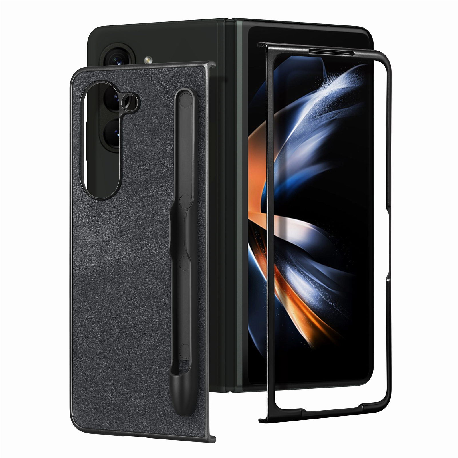 Für Samsung Galaxy Z Fold5 5G Vintage Stoßdämpfer Phone Hülle PU Leder + PC Stiftschlitz -designabdeckung - Schwarz, Galaxy Z Fold5 5G
Für Samsung Galaxy Z Fold5 5G Vintage Stoßdämpfer Phone Hülle PU Leder + PC Stiftschlitz -designabdeckung - Schwarz, Galaxy Z Fold5 5G