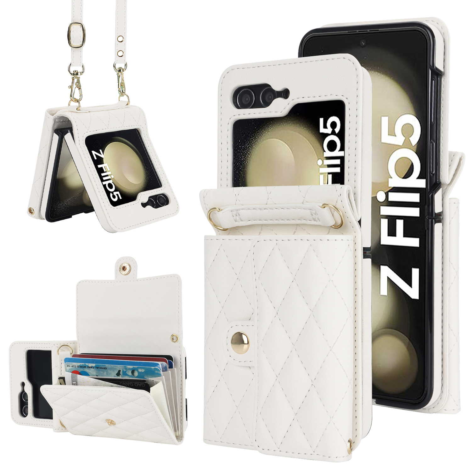 ZD 03 Telefonhülle Für Samsung Galaxy Z Flip5 5G PU Leder + PC RFID -blockierungsbrieftasche Mit Riemen - Weiss, Galaxy Z Flip5 5G
ZD 03 Telefonhülle Für Samsung Galaxy Z Flip5 5G PU Leder + PC RFID -blockierungsbrieftasche Mit Riemen - Weiss, Galaxy Z Flip5 5G