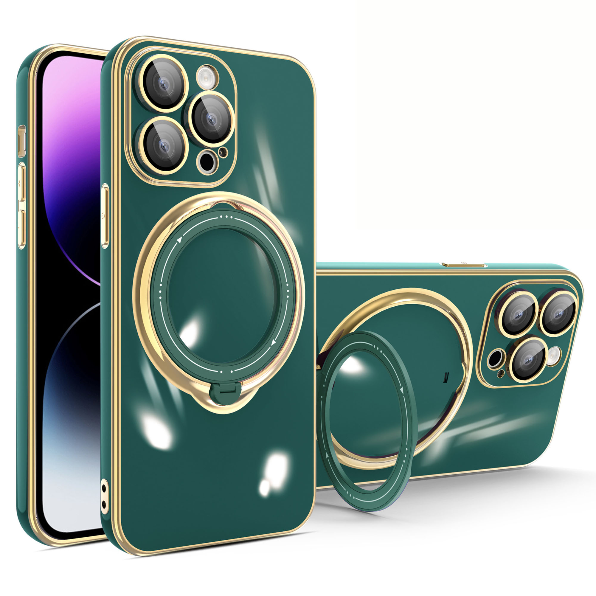 Für Das Iphone 14 Pro TPU Elektroplierende Telefonhülle Rotierende Kickstandabdeckung Mit Linsenschutz - Schwarzgrün, iPhone 14 Pro
Für Das Iphone 14 Pro TPU Elektroplierende Telefonhülle Rotierende Kickstandabdeckung Mit Linsenschutz - Schwarzgrün, iPhone 14 Pro