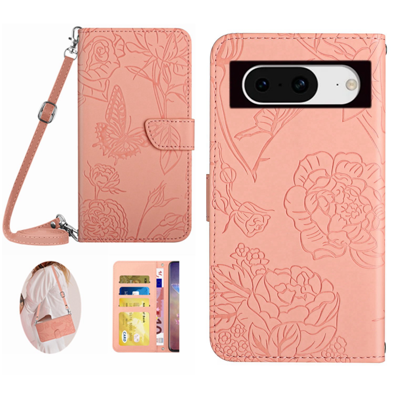 HT03 Für Google Pixel 8 PU Leder Brieftasche Hülle Geprägter Flip -ständer Mit Schultergurt - Rosa, Google Pixel 8
HT03 Für Google Pixel 8 PU Leder Brieftasche Hülle Geprägter Flip -ständer Mit Schultergurt - Rosa, Google Pixel 8