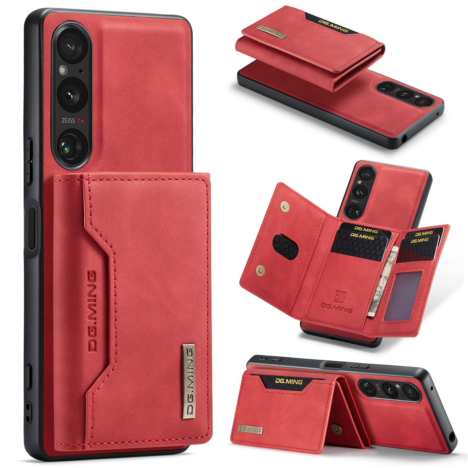 Dg. Ming M2 -serie Für Sony Xperia 1 V Magnetic Wallet Phone Case PU+PC+TPU Kickstand -telefonabdeckung - Rot, Sony Xperia 1 V 
Dg. Ming M2 -serie Für Sony Xperia 1 V Magnetic Wallet Phone Case PU+PC+TPU Kickstand -telefonabdeckung - Rot, Sony Xperia 1 V