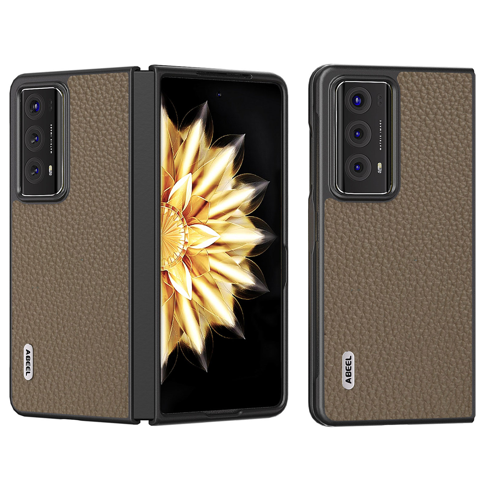 Abeel For Ehrenmagie V2 5G Echtes Kuhleder Beschichtete PC Shell Litchi Texture Telefon Guard Cover - Khaki, Honor Magic V2 5G
Abeel For Ehrenmagie V2 5G Echtes Kuhleder Beschichtete PC Shell Litchi Texture Telefon Guard Cover - Khaki, Honor Magic V2 5G