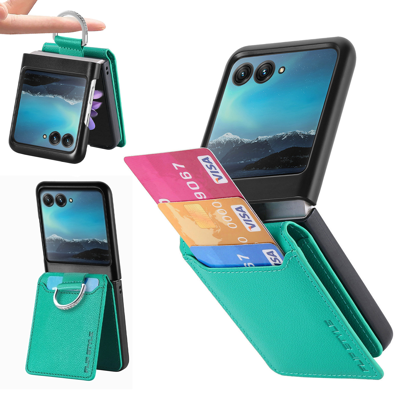 Kartenhalter -telefonhülle Für Motorola Razr 40 Ultra 5g, Ringhalter Lederbeschichtete PC -kickstand - Grün, Motorola Razr 40 Ultra 5G
Kartenhalter -telefonhülle Für Motorola Razr 40 Ultra 5g, Ringhalter Lederbeschichtete PC -kickstand - Grün, Motorola Razr 40 Ultra 5G