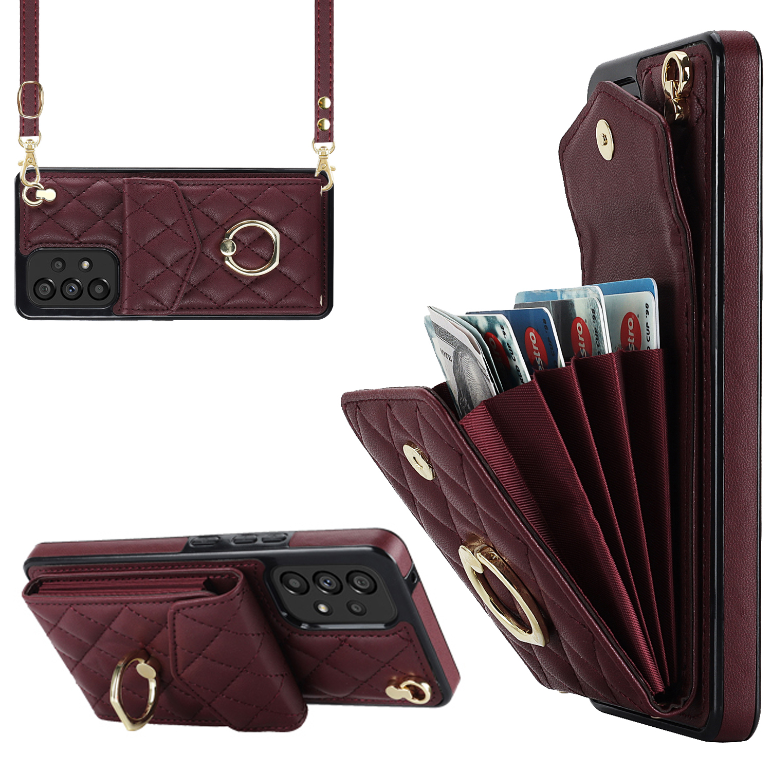 Mobiltelefon Zurückkoffer Für Samsung Galaxy A13 4G / 5G PU Leder+tpu Ring Kickstand Mehrfachkarten -slots RFID -blockierabdeckung - Weinrot, Galaxy A13 4G
Mobiltelefon Zurückkoffer Für Samsung Galaxy A13 4G / 5G PU Leder+tpu Ring Kickstand Mehrfachkarten -slots RFID -blockierabdeckung - Weinrot, Galaxy A13 4G