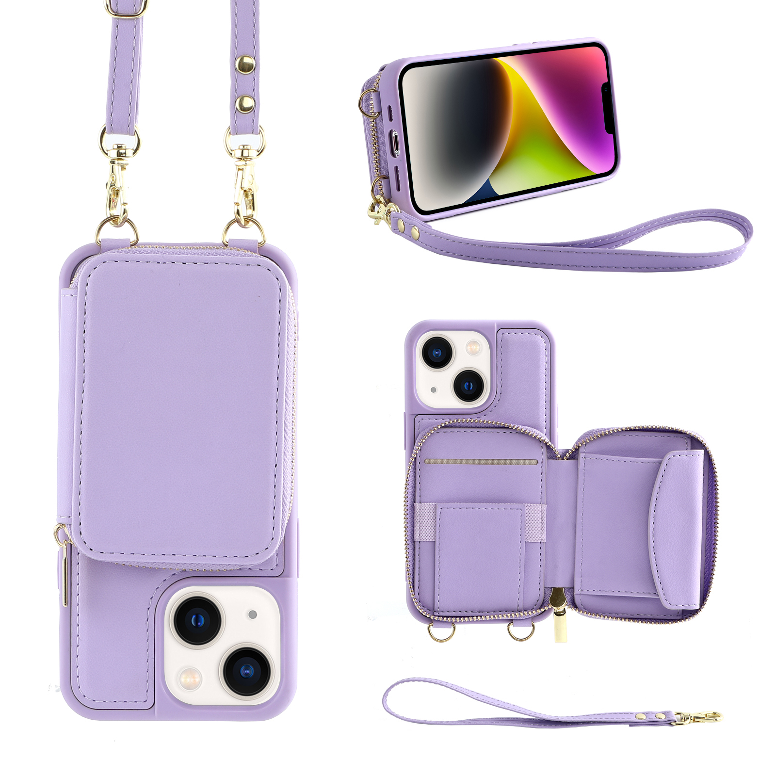 Zipper -brieftaschen -telefonhülle Für Iphone 15 Plus, Kickstand -rfid -blockierung Von PU -lederbeschichteten TPU -cover - Lila, iPhone 15 Plus
Zipper -brieftaschen -telefonhülle Für Iphone 15 Plus, Kickstand -rfid -blockierung Von PU -lederbeschichteten TPU -cover - Lila, iPhone 15 Plus