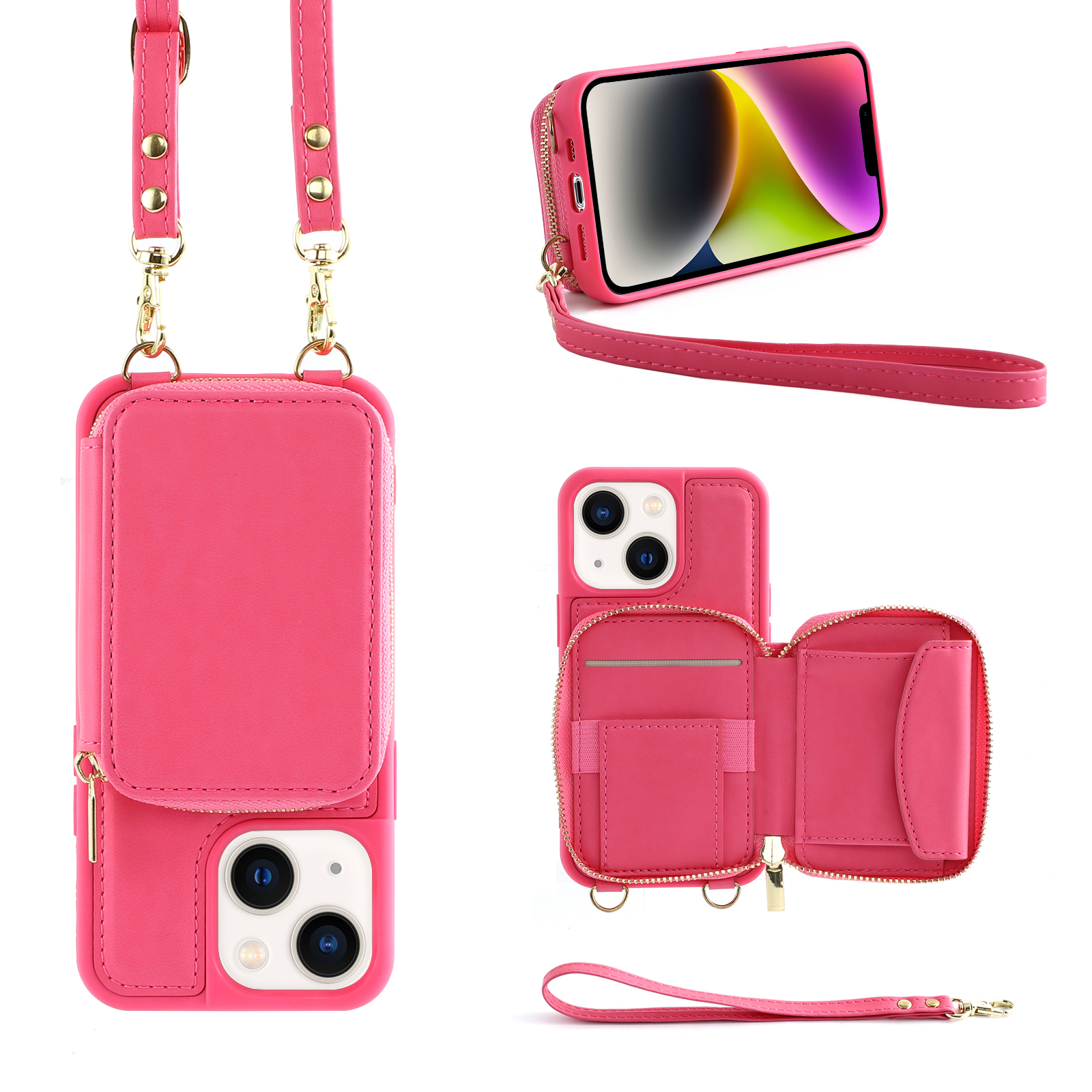 Zipper -brieftasche RFID Blocking Phone Hülle Für Iphone 15, PU -lederbeschichtete TPU -kickständer Cover - Rose, iPhone 15
Zipper -brieftasche RFID Blocking Phone Hülle Für Iphone 15, PU -lederbeschichtete TPU -kickständer Cover - Rose, iPhone 15