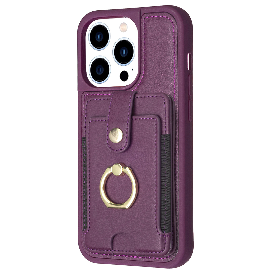 BF27 Für Iphone 15 Pro Max Anti-scratch Pu-leder-beschichtete Tpu-telefonhülle Ring Kickstand-karten-slot-abdeckung - Dunkelviolett, iPhone 15 Pro Max
BF27 Für Iphone 15 Pro Max Anti-scratch Pu-leder-beschichtete Tpu-telefonhülle Ring Kickstand-karten-slot-abdeckung - Dunkelviolett, iPhone 15 Pro Max