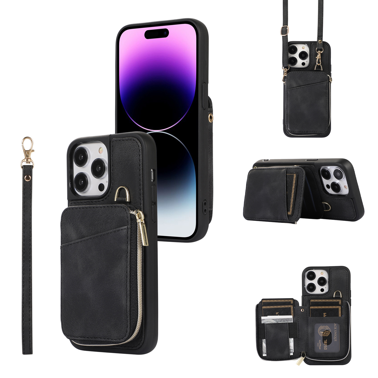 Bump Proof Shell Für Iphone 14 Pro Max Reißverschluss Brieftasche Telefon Cover Kickstand PU Leder+tpu Hülle - Schwarz, iPhone 14 Pro Max
Bump Proof Shell Für Iphone 14 Pro Max Reißverschluss Brieftasche Telefon Cover Kickstand PU Leder+tpu Hülle - Schwarz, iPhone 14 Pro Max