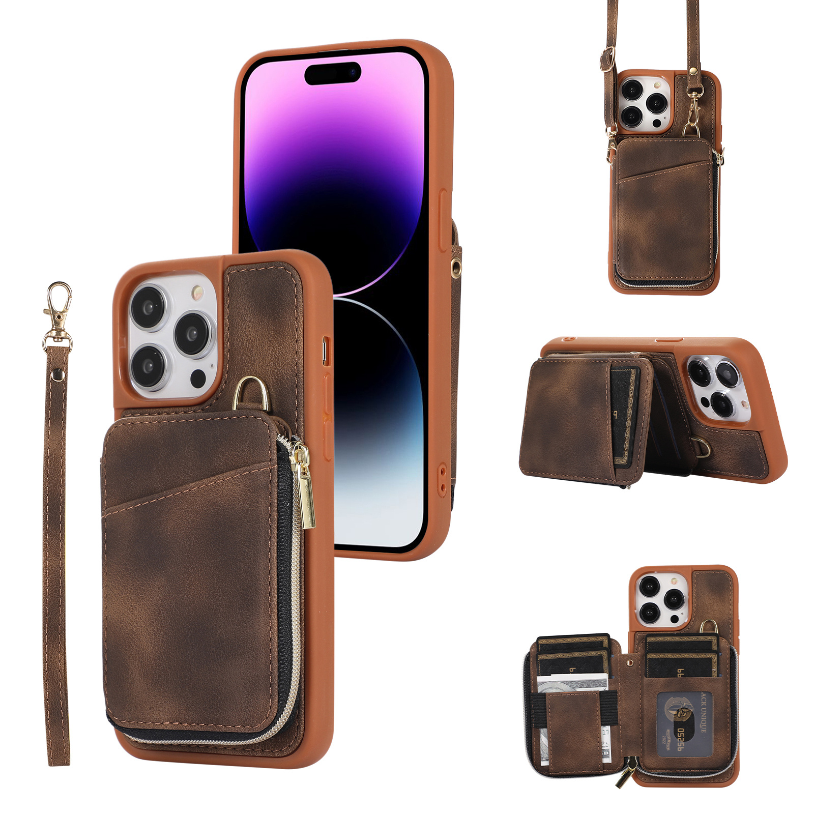 Bump Proof Shell Für Iphone 14 Pro Max Reißverschluss Brieftasche Telefon Cover Kickstand PU Leder+tpu Hülle - Braun, iPhone 14 Pro Max
Bump Proof Shell Für Iphone 14 Pro Max Reißverschluss Brieftasche Telefon Cover Kickstand PU Leder+tpu Hülle - Braun, iPhone 14 Pro Max