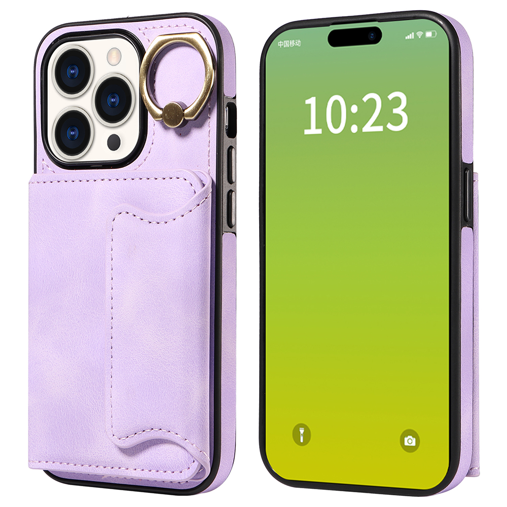 001 Kartenhalter -telefonhülle Für Iphone 15 Pro, PU -lederbeschichtete TPU -abdeckung Mit Ringstand - Helles Lila, iPhone 15 Pro
001 Kartenhalter -telefonhülle Für Iphone 15 Pro, PU -lederbeschichtete TPU -abdeckung Mit Ringstand - Helles Lila, iPhone 15 Pro