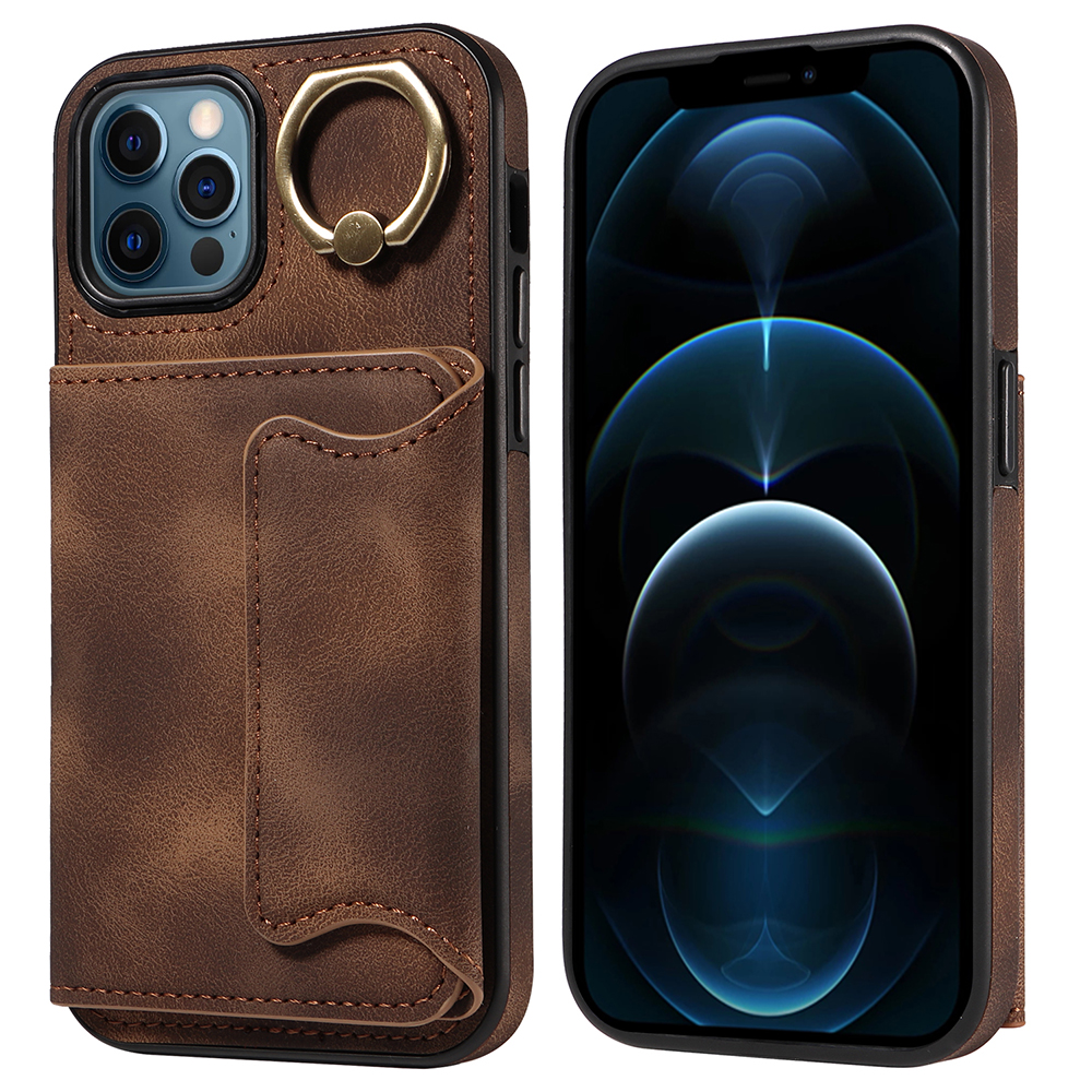 001 Für Iphone 12 / 12 Pro 6,1-zoll-kartenhalter Ring Kickstand Cover PU Leder+tpu Anti-fall-telefonhülle - Braun, iPhone 12
001 Für Iphone 12 / 12 Pro 6,1-zoll-kartenhalter Ring Kickstand Cover PU Leder+tpu Anti-fall-telefonhülle - Braun, iPhone 12