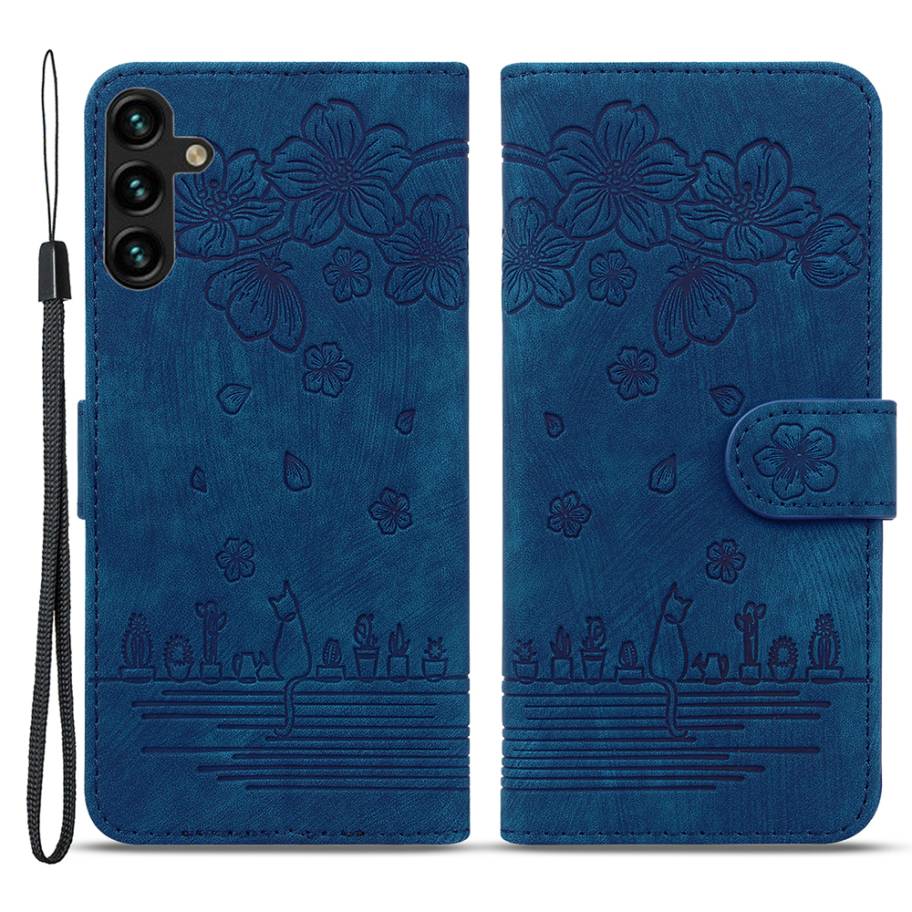 Für Samsung Galaxy A25 5G / A24 4G Leder Brieftasche Ständer Anti-drogen-hülle Geprägte Blumenkatzentelefonabdeckung Mit Riemen - Blau, Galaxy A25 5G
Für Samsung Galaxy A25 5G / A24 4G Leder Brieftasche Ständer Anti-drogen-hülle Geprägte Blumenkatzentelefonabdeckung Mit Riemen - Blau, Galaxy A25 5G