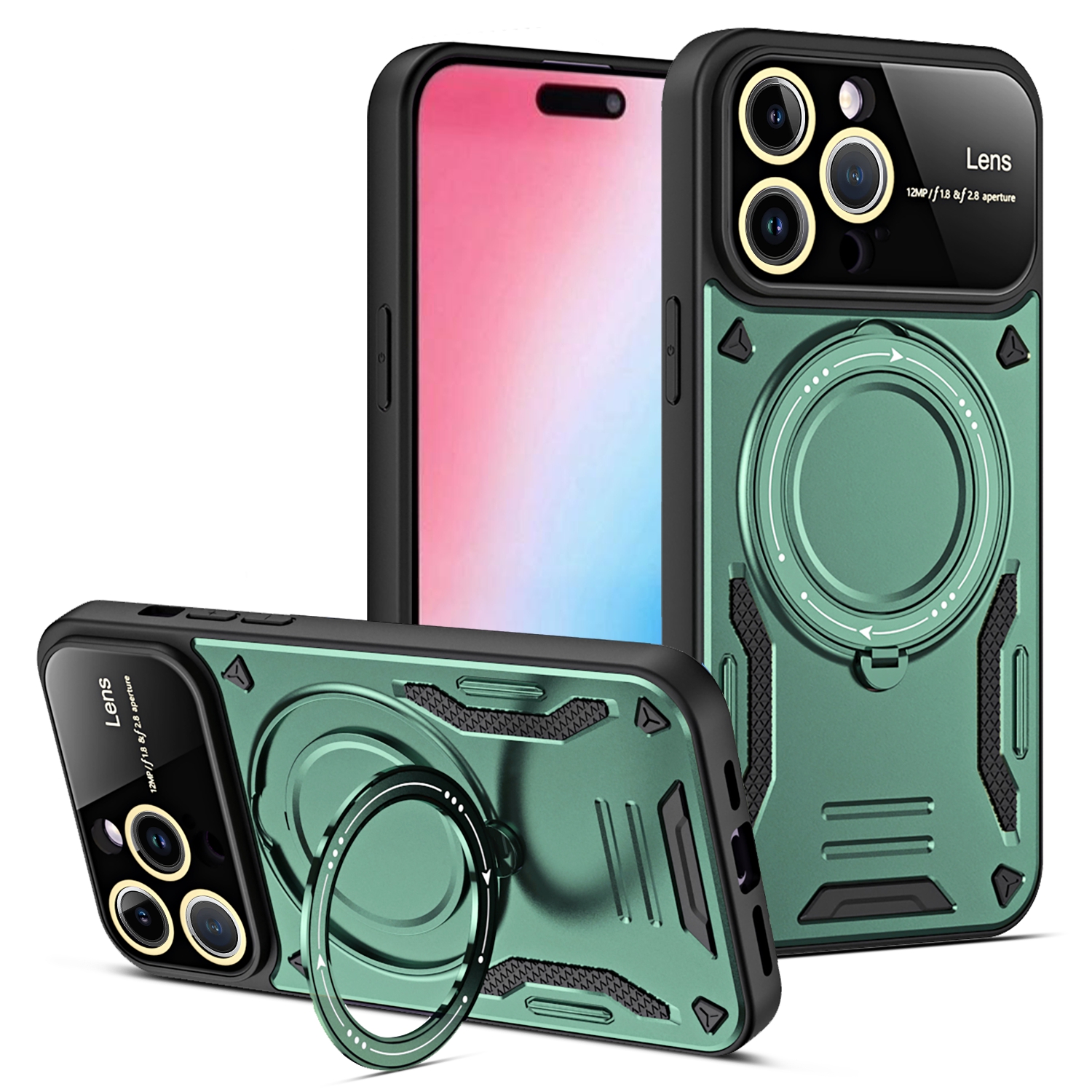 Ringkickstand Magnetic Case Für Iphone 15 Pro, PC+TPU -telefonabdeckung, Kompatibel Mit Magsafe - Grün, iPhone 15 Pro
Ringkickstand Magnetic Case Für Iphone 15 Pro, PC+TPU -telefonabdeckung, Kompatibel Mit Magsafe - Grün, iPhone 15 Pro