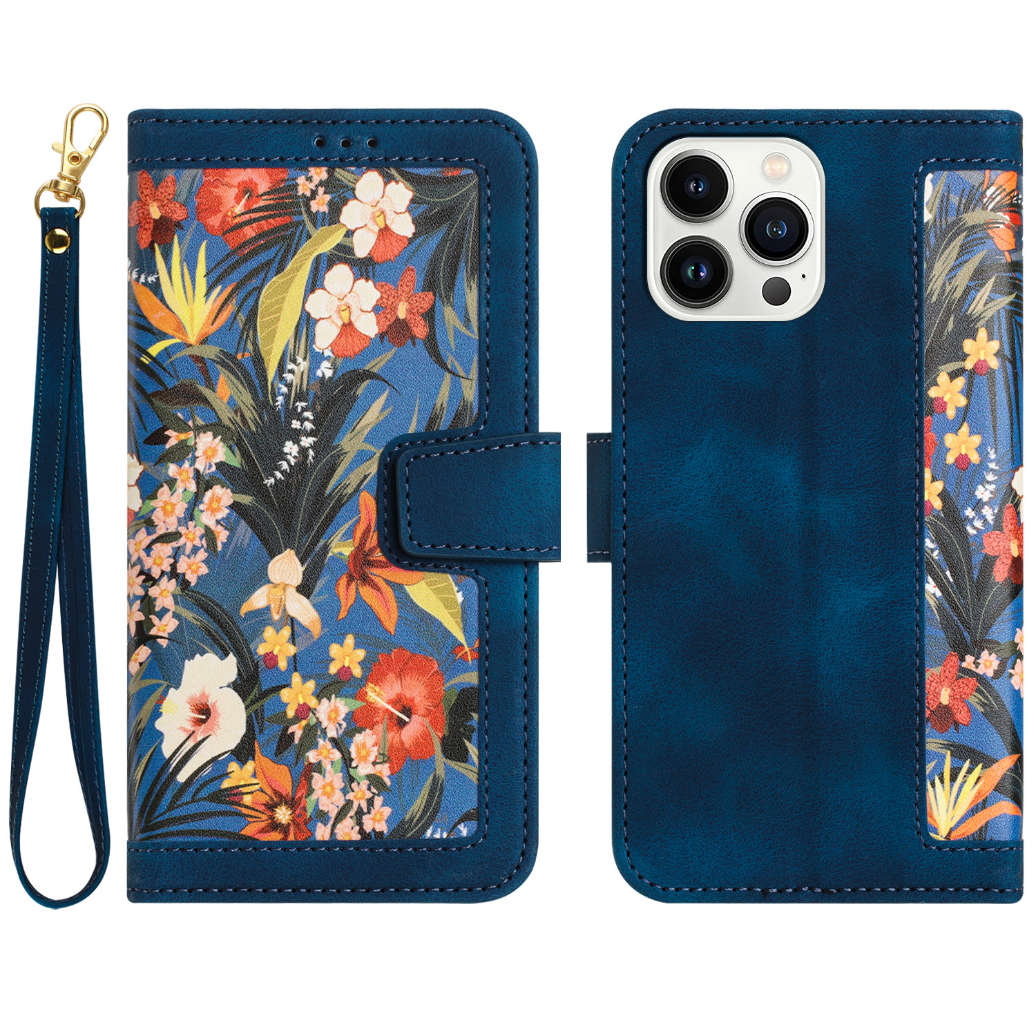 Kartensteckplätze Lederetasche Für Iphone 15 Pro, Blumenmuster Druckmobile Ständer Cover - Dunkelblau, iPhone 15 Pro
Kartensteckplätze Lederetasche Für Iphone 15 Pro, Blumenmuster Druckmobile Ständer Cover - Dunkelblau, iPhone 15 Pro