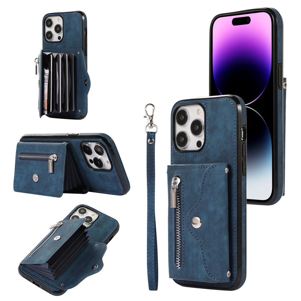 Für Das Iphone 15 Pro PU Leder+tpu -telefonhülle Reißverschluss Taschenbrieftand -kickständer Mit Riemen - Blau, iPhone 15 Pro
Für Das Iphone 15 Pro PU Leder+tpu -telefonhülle Reißverschluss Taschenbrieftand -kickständer Mit Riemen - Blau, iPhone 15 Pro
