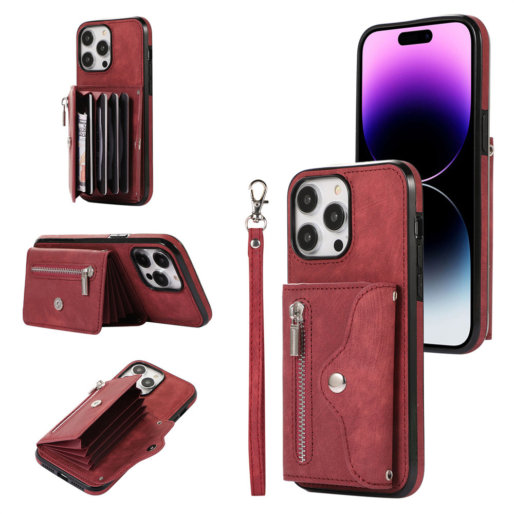 Für Das Iphone 15 Pro PU Leder+tpu -telefonhülle Reißverschluss Taschenbrieftand -kickständer Mit Riemen - Rot, iPhone 15 Pro
Für Das Iphone 15 Pro PU Leder+tpu -telefonhülle Reißverschluss Taschenbrieftand -kickständer Mit Riemen - Rot, iPhone 15 Pro