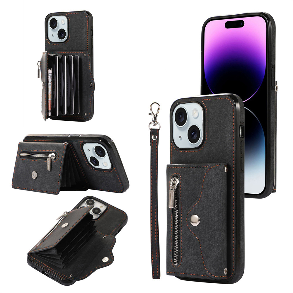 Für Das Iphone 15 Plus PU Leder+tpu Kickstand Cover Wallet Wallet Handtasche Reißverschluss Pocket Phone Hülle - Schwarz, iPhone 15 Plus
Für Das Iphone 15 Plus PU Leder+tpu Kickstand Cover Wallet Wallet Handtasche Reißverschluss Pocket Phone Hülle - Schwarz, iPhone 15 Plus
