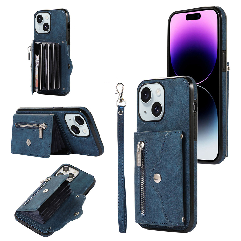 Für Iphone 15 Reißverschlusspocket Pocke Phone Hülle PU Leder+tpu -kartenhalter Brieftasche Mit Handgelenkriemen - Blau, iPhone 15
Für Iphone 15 Reißverschlusspocket Pocke Phone Hülle PU Leder+tpu -kartenhalter Brieftasche Mit Handgelenkriemen - Blau, iPhone 15