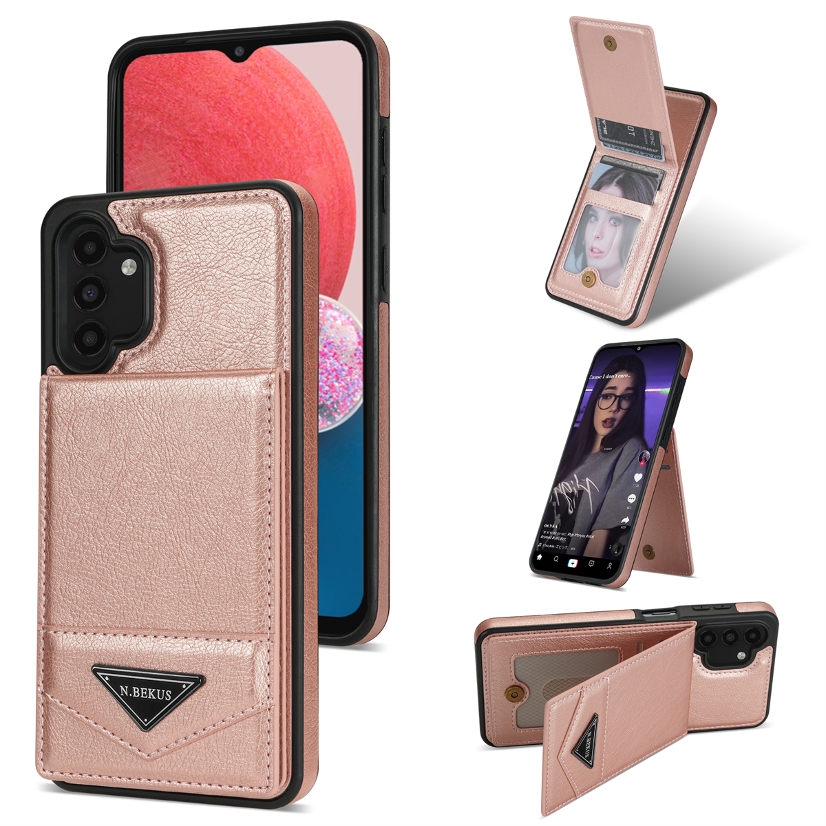 n. Bekus Für Samsung Galaxy A13 4G / A13 5G Leder+tpu Kickstand Zurück -cover RFID -blockierungskartenhalter Telefonhülle - Rosa, Galaxy A13 4G
n. Bekus Für Samsung Galaxy A13 4G / A13 5G Leder+tpu Kickstand Zurück -cover RFID -blockierungskartenhalter Telefonhülle - Rosa, Galaxy A13 4G