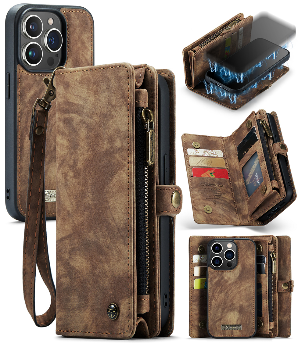 Caseme 008 -serie Für Iphone 15 Pro Reißverschluss -taschenbrieftasche Abzug Abnehmbares Leder+tpu -telefonhülle - Braun, iPhone 15 Pro
Caseme 008 -serie Für Iphone 15 Pro Reißverschluss -taschenbrieftasche Abzug Abnehmbares Leder+tpu -telefonhülle - Braun, iPhone 15 Pro