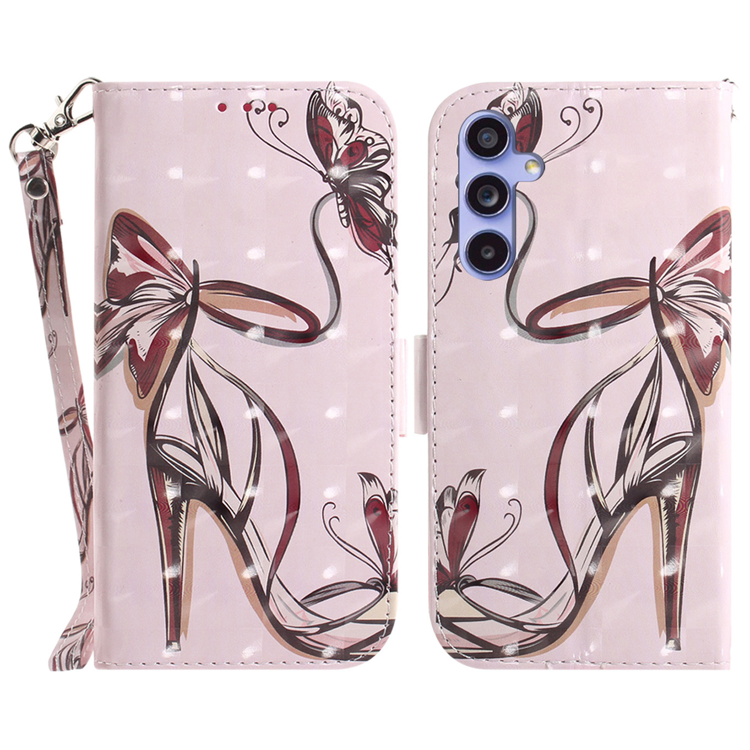 PU Lederstand Filp -abdeckung Für Samsung Galaxy S23 Fe, 3D -muster -druck -brieftaschenhülle Mit Riemen - Butterfly High Heels, Galaxy S23 FE
PU Lederstand Filp -abdeckung Für Samsung Galaxy S23 Fe, 3D -muster -druck -brieftaschenhülle Mit Riemen - Butterfly High Heels, Galaxy S23 FE