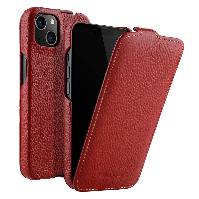 MELKCO For iPhone 13 Vertical Flip Phone Case Litchi Texture Genuine Cow Leather+PC Protective Shell Cover - Red, iPhone 13
MELKCO For iPhone 13 Vertical Flip Phone Case Litchi Texture Genuine Cow Leather+PC Protective Shell Cover - Red, iPhone 13