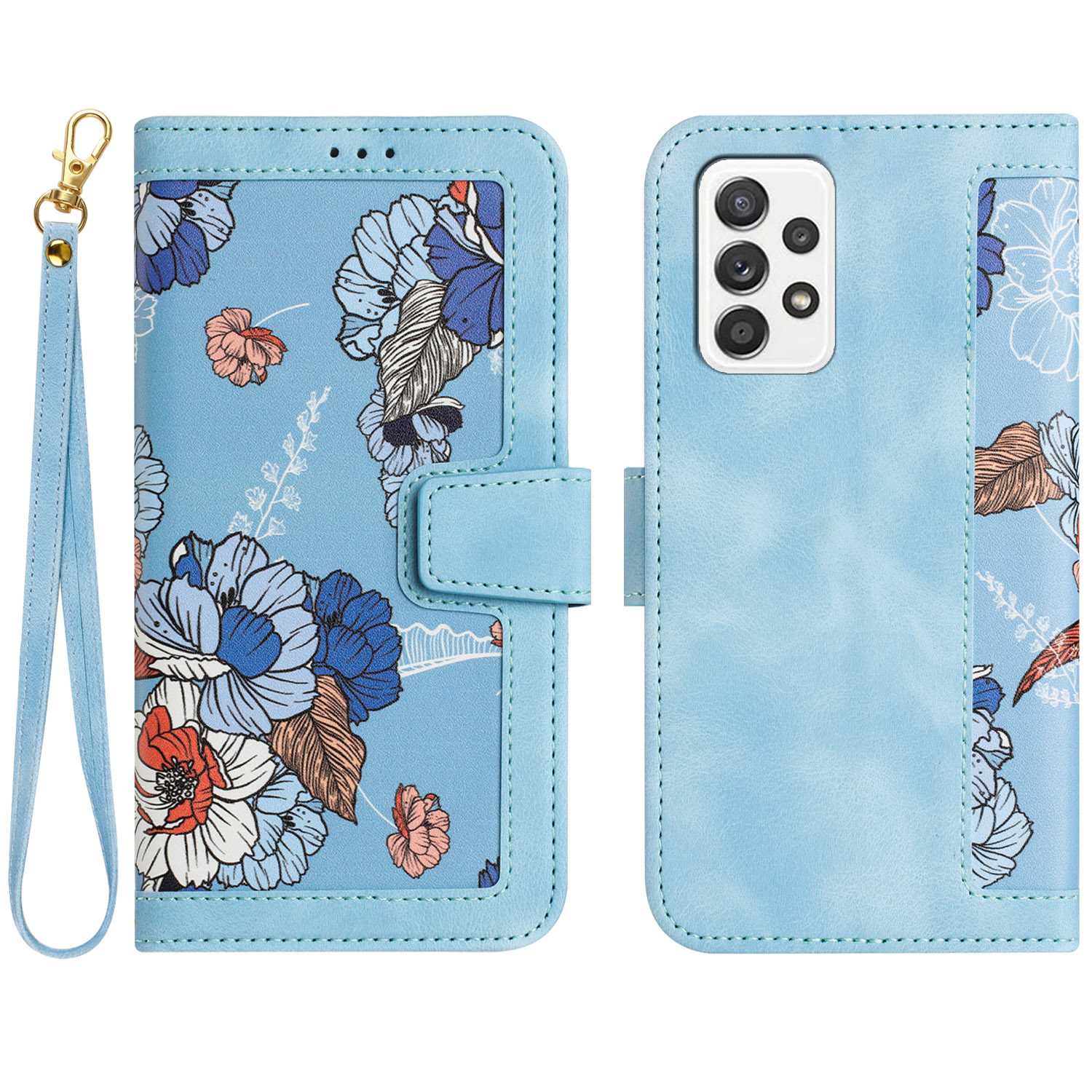 Für Samsung Galaxy A33 5G PU Leder -handy -deckungskarten -slots Stand Hülle Mit Blumenmusterdruck - Baby Blau, Samsung Galaxy A33 5G
Für Samsung Galaxy A33 5G PU Leder -handy -deckungskarten -slots Stand Hülle Mit Blumenmusterdruck - Baby Blau, Samsung Galaxy A33 5G